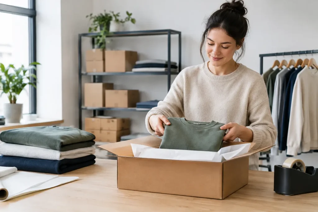 Checking delivered workwear and reporting a discrepancy