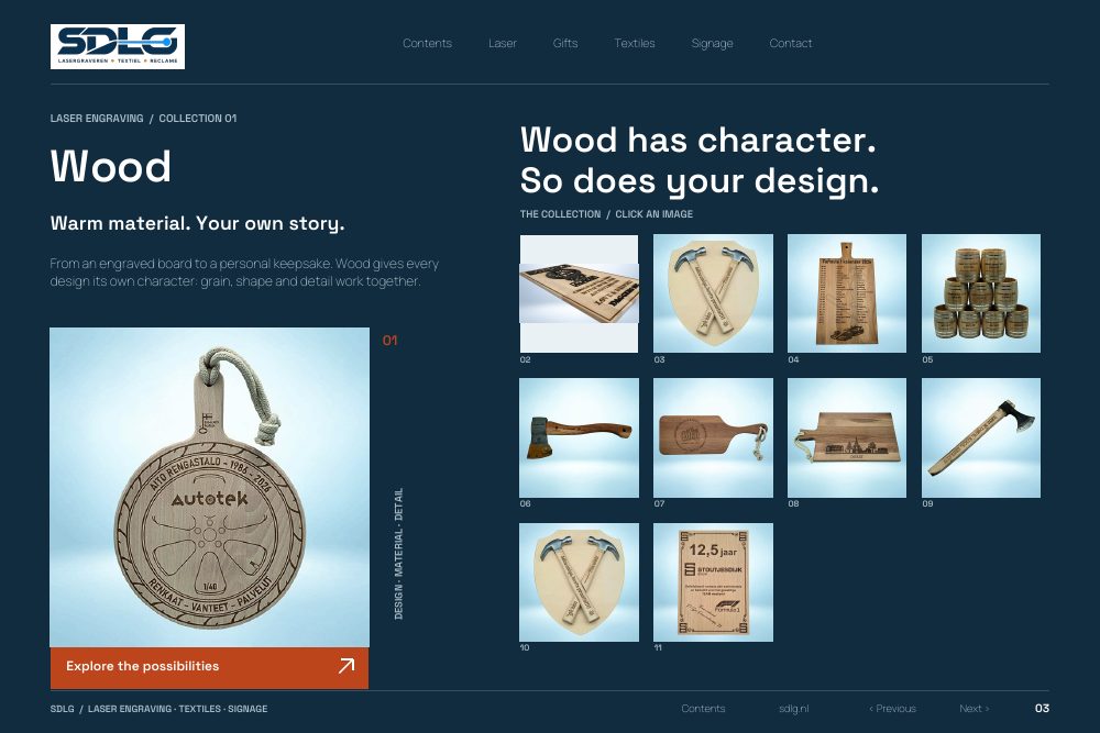 Portfolio examples: Wood