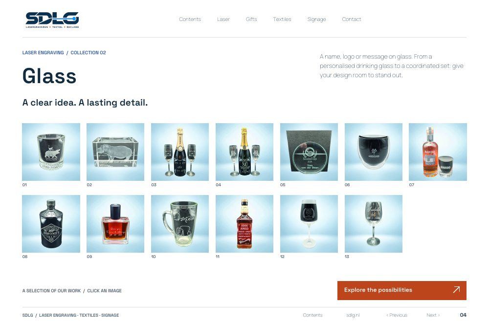 Portfolio examples: Glass