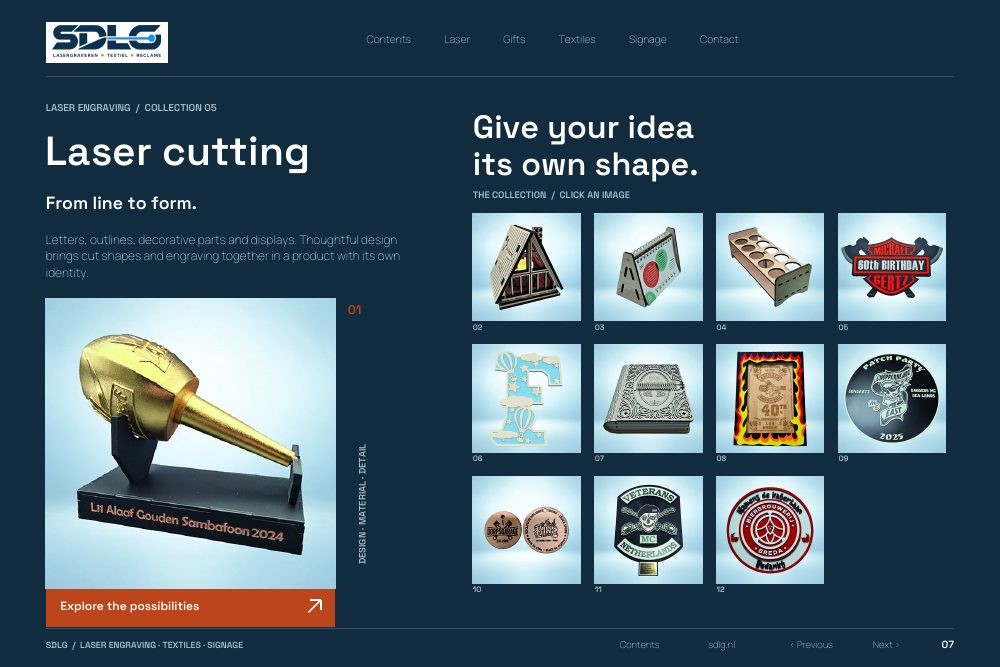Portfolio examples: Laser cutting