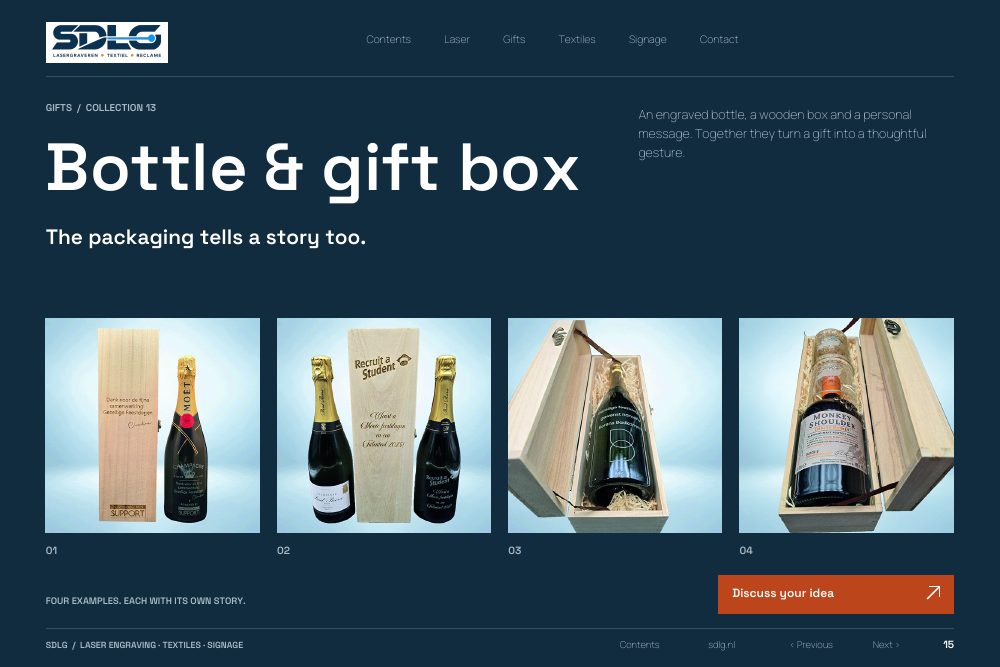 Portfolio examples: Bottle & gift box