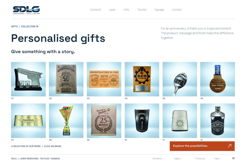 Portfolio examples: Personalised gifts