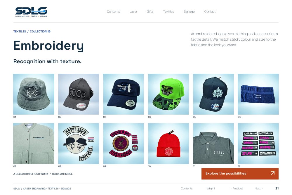 Portfolio examples: Embroidery