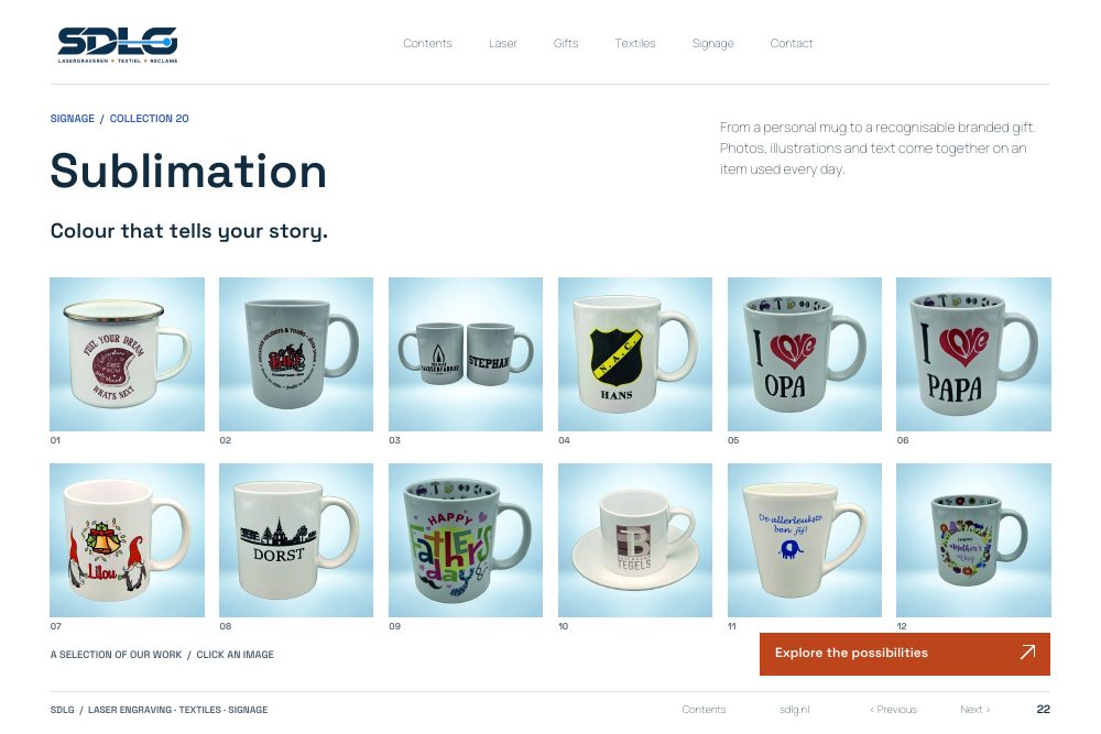 Portfolio examples: Sublimation