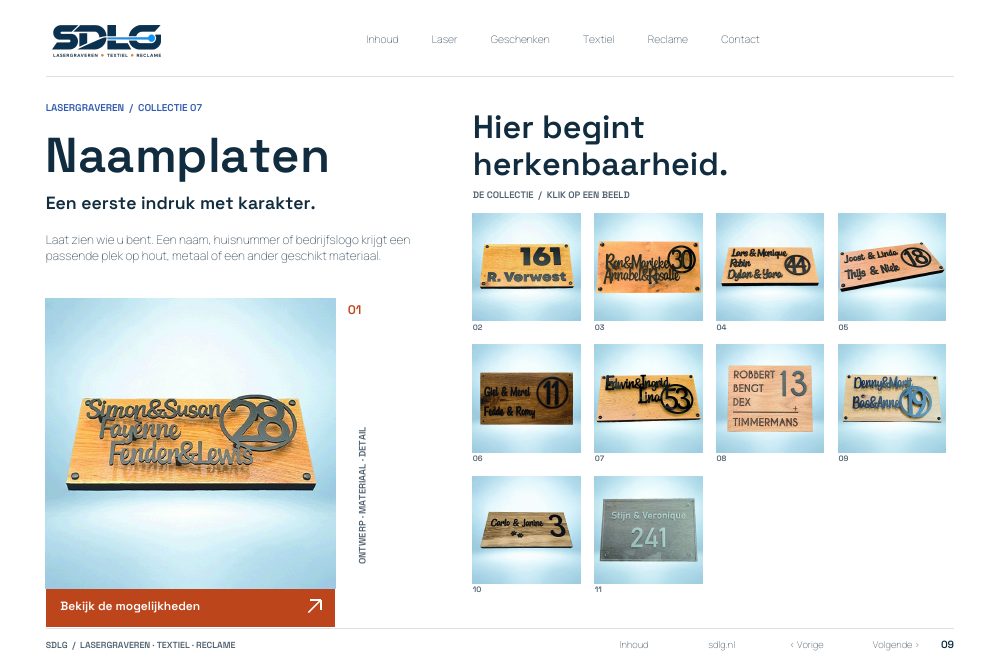 Portfolio-voorbeelden: Naamplaten