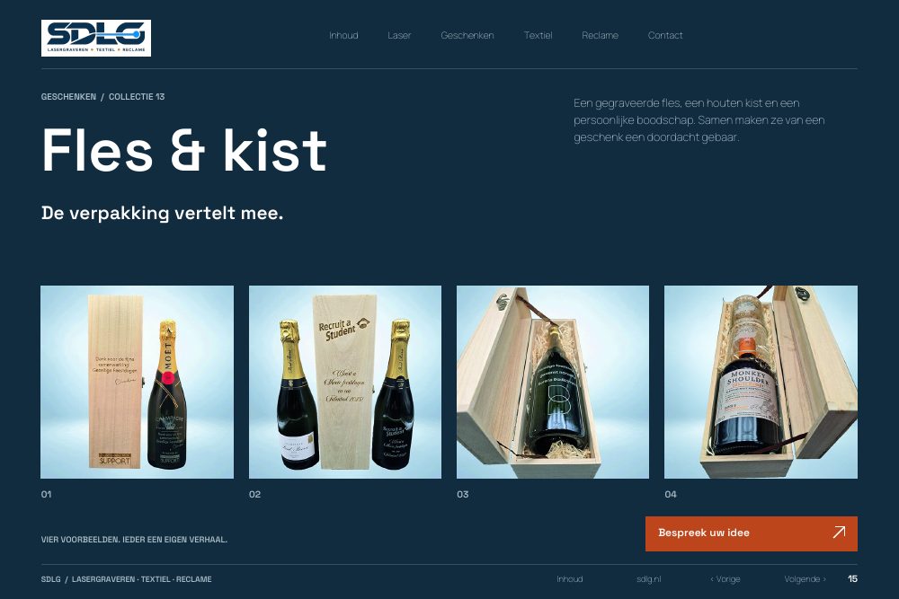 Portfolio-voorbeelden: Fles & kist